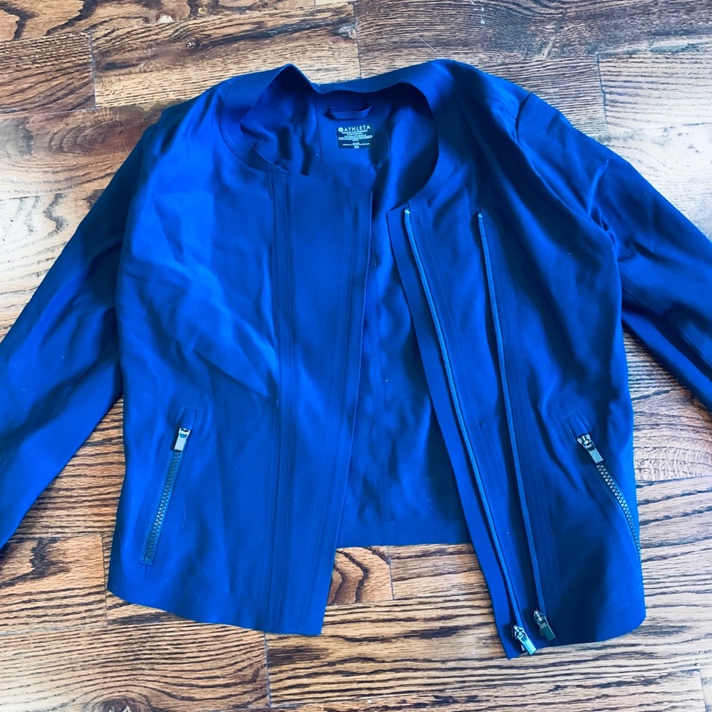 Athleta Stellar Jacket/Blazer Navy Blue XS